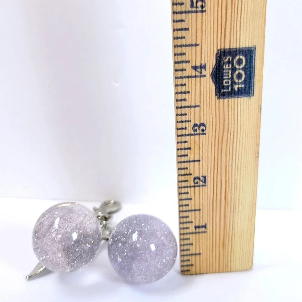 Bag Charm Keychain Glitter Resin Double Cherry Silver Womens Blossom Fairycore